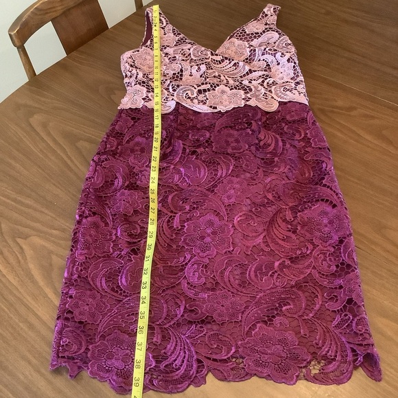 Adrianna Papell Purple Lace Cocktail Dress – Size 10 - Picture 4 of 8